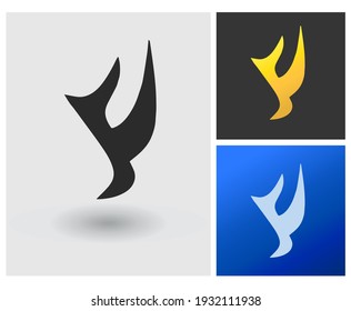 FU or F logo mobile app badge, creative luxury simple logo template, letter shape tattoo.
