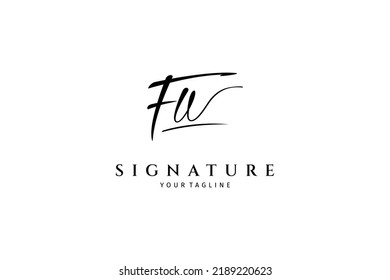 FU F U handwritten logo template. Initial signature vector