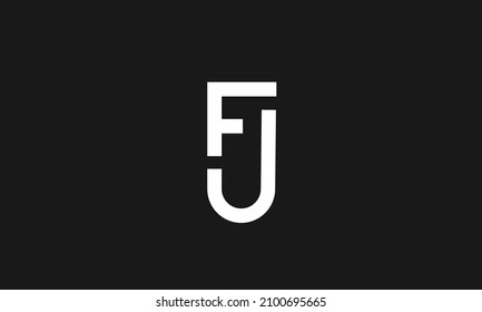 FU or FJ alphabet initials vector logo template