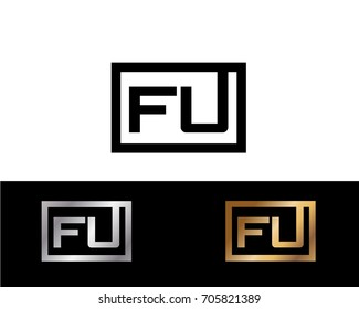 FU initial box shape Logo designs template
