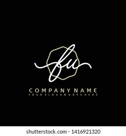 FU Initial handwriting logo concept