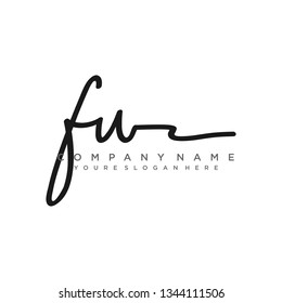 FU  Initial Handwriting logo template vector