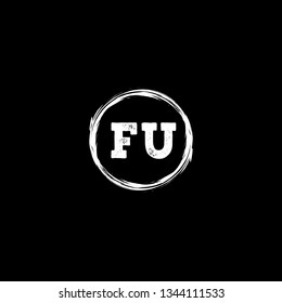 FU  Initial Handwriting logo template vector