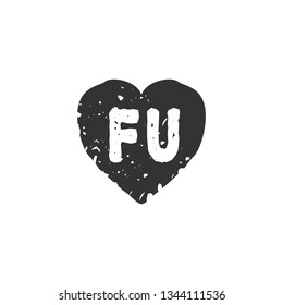 FU  Initial Handwriting logo template vector