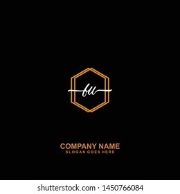 FU Initial handwriting logo template vector