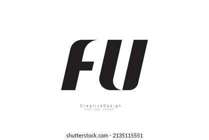 FU Initial letter Logo Design, icon illustration, monogram logo with creative modern trendy typography