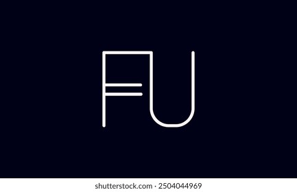 FU initial letter logo design. FU logo design vector in black background.