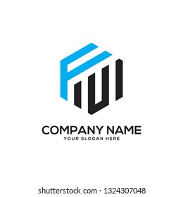 FU initial letter logo vector,It is good for your business company, corporate