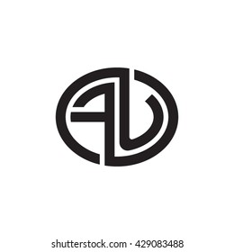 FU initial letters looping linked ellipse monogram logo