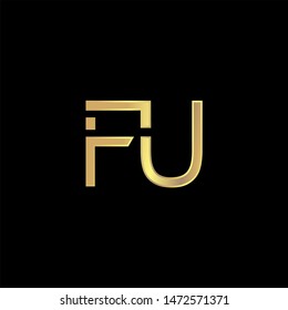 FU Initial logo Capital Letters Gold colors