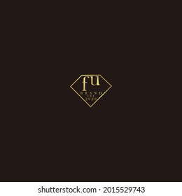 FU Initial logo diamond luxury wedding illustration