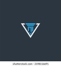 FU initial monogram for lawfirm logo ideas with creative polygon style design