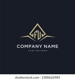 FU initial monogram logo for real estate with polygon style
