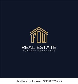 FU initial monogram logo for real estate design