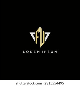 FU initial monogram logo for shape triangle creative design