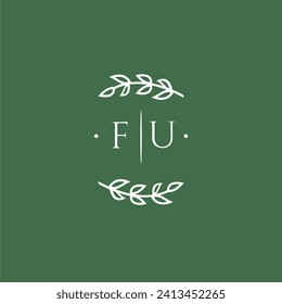 FU initial monogram wedding with creative design