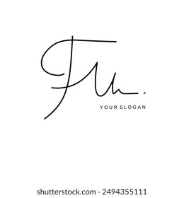 Fu Initial signature logo vector design