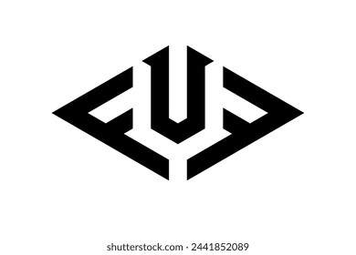 Fu initials logo square vector template black and white