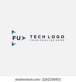 FU Initials Tech logo Stock Vector Images