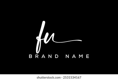 FU letter beauty handwriting vector logo. 