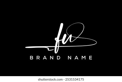 FU letter beauty handwriting vector logo. 