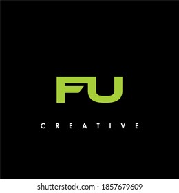 Letra FU Ilustración vectorial de plantilla de diseño de logotipo inicial	
