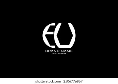 FU letter logo creative design. FU unique design. FU letter logo design on black background.