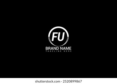 FU letter logo creative design. FU unique design. FU letter logo design on black background