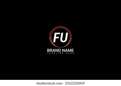 FU letter logo creative design. FU unique design. FU letter logo design on black background