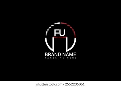 FU letter logo creative design. FU unique design. FU letter logo design on black background