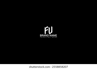 FU letter logo creative design. FU unique design. FU letter logo design on black background