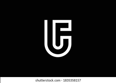 FU letter logo design on luxury background. UF monogram initials letter logo concept. FU icon design. UF elegant and Professional letter icon design on black background. U F FU UF