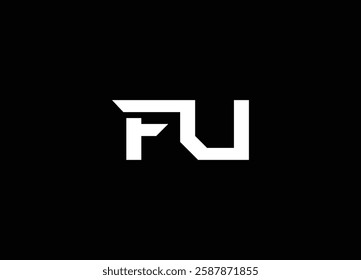 FU letter logo design template elements. Modern abstract digital alphabet letter logo