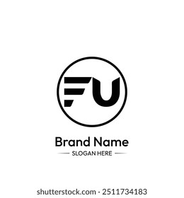 FU Letter Logo Design. white Background.