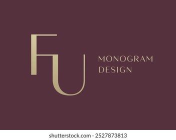 FU letter logo icon design. Classic style luxury initials monogram.