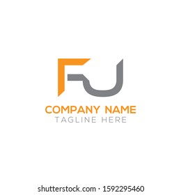 FU Letter Logo Modern Business Vector Template. Initial FU Logo Design With Orange and Grey Color