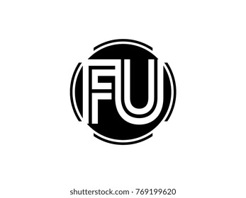 FU letter logo round black