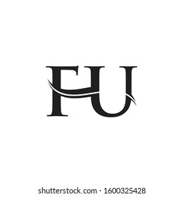 FU letter Type Logo Design vector Template. Abstract Letter FU logo Design