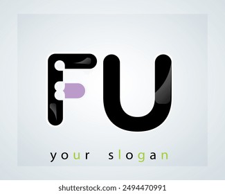 fu LOGO.fu abstract.fu Monogram logo design.fu Creative and unique alphabet latte