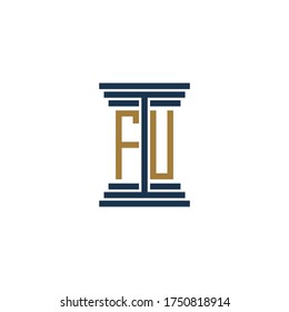 fu logo design vector icon luxury