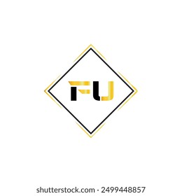 FU logo. F U design. White FU letter. FU, F U letter logo design.