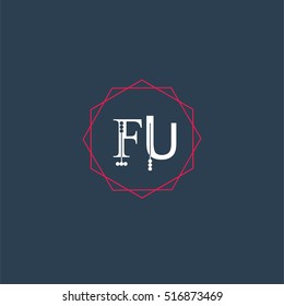fu logo initial Letter, Abstract Polygonal Background Logo, design for Corporate Business Identity,flat icon Alphabet letter