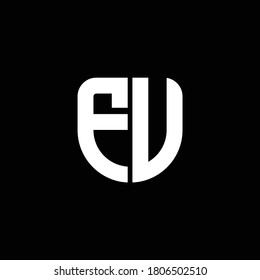 fu logo monogram with circular shape shield design template