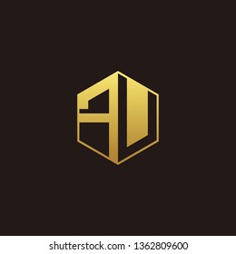 FU Logo Monogram with Negative space gold colors