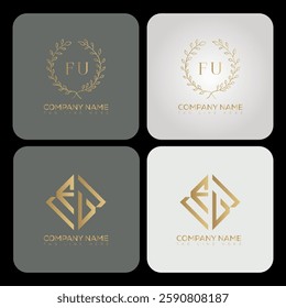 FU luxury typography letter logo. FU Creative style logo but still simple lettering and modern. 
