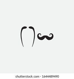 Fu Manchu, Handlebar mustache graphic element Illustration template design