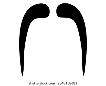 Fu Manchu mustache silhouette vector art