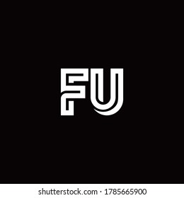 FU monogram logo with abstract line design template