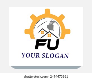 fu realestate logo.constraction logo design use your brand