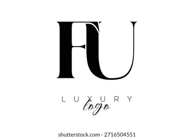 FU Serif Letter Monogramm Typografie Logo für elegante Premium-Branding-Identität
